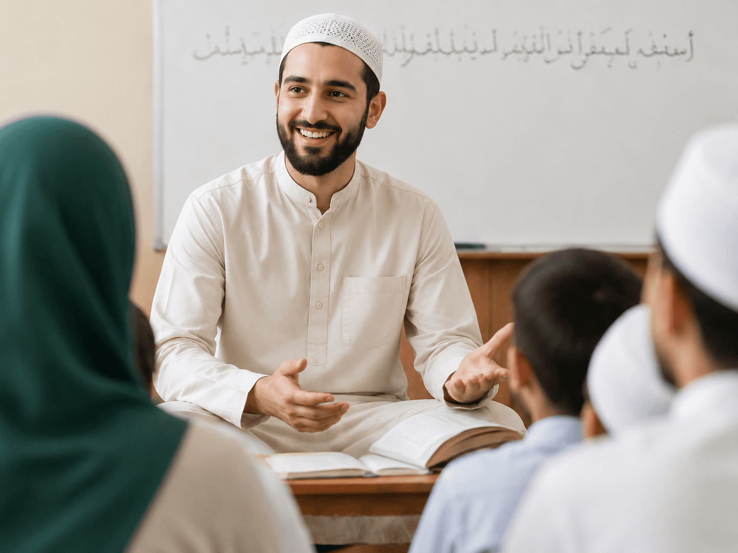 Teacher teaching students